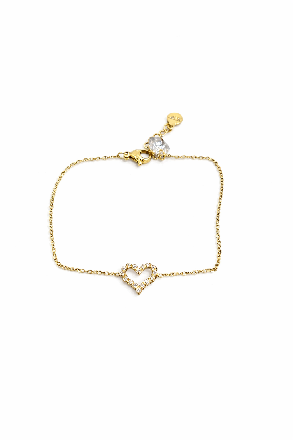 Bracelet coeur zircons