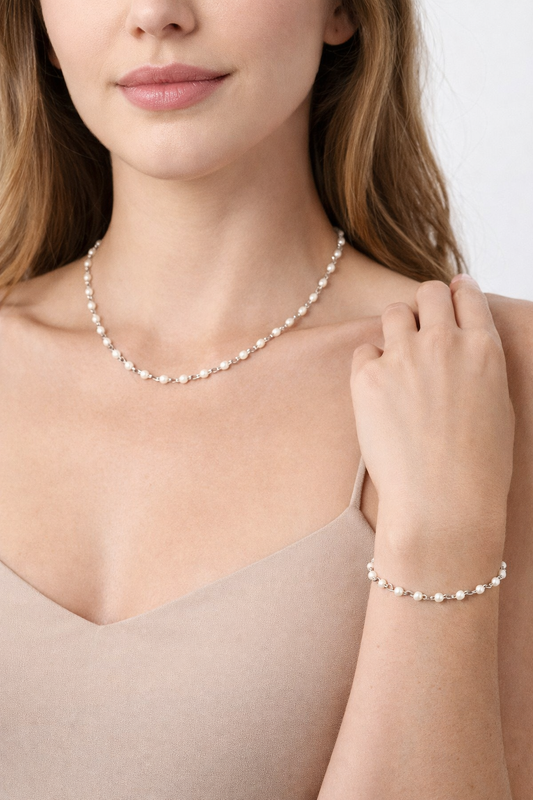 Collier bille blanc