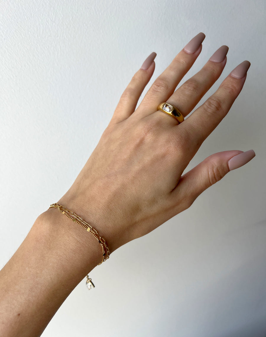 Bracelet femme acier inoxydable avec placage or